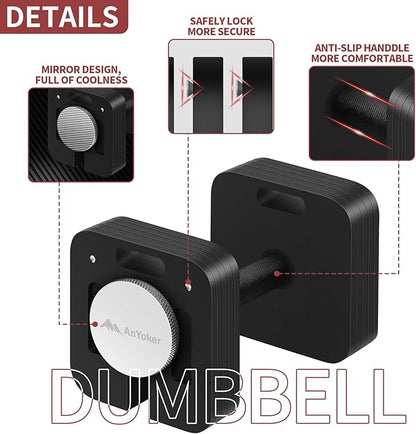 AnYoker Adjustable Square Dumbbell Ergonomic Dumbbell Stable Made