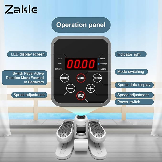 Zakle Under Desk Elliptical Machine 12 Adjustable