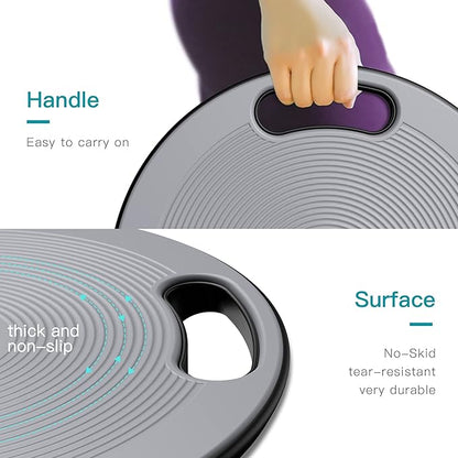 EVERYMILE Wobble Balance Board, Exercise Balance Stability Trainer Portable Balance Board with Handle for Workout Core Trainer Physical Therapy & Gym 15.7" Diameter No-Skid Surface