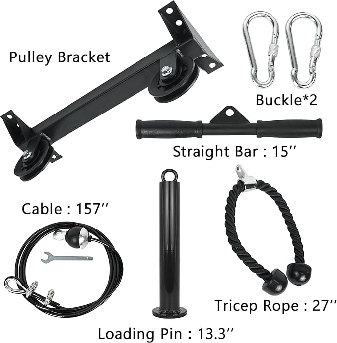 Luwint Ceiling Mount Fitness Pulley System, LAT Pulldown Attachments for DIY Home Gym Garage