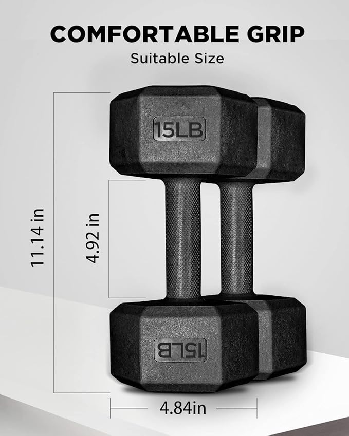 Dumbbell Sets - 5/10/15/20/25/36 lb Dumbbells Pair Hand Weights Set of 2 - Easy Grip - Arm Weights for Men and Women, Home Gym Exercise Equipment for Workouts Fitness Strength Training