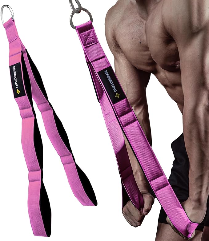 MANUEKLEAR Tricep Rope Cable Attachment Handles, Greater Range of Motion, Tricep Pull Down Rope for Push Downs, Crunches, Facepulls for Professional Gym