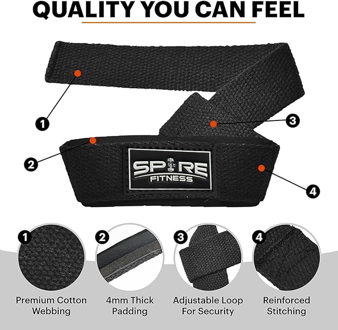 Spire Wrist Straps and Hand Wraps for Olympic Lifting, Snatching, Pulling, and Deadlifting. Fitness wrist wraps for women and men, gym accessories, weightlifting straps Powerlifting NeoTek Cushioned