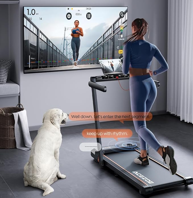 2 in 1 Foldable Treadmill for Home, Under Desk Treadmill with 12 HIIT Modes, Workout APPs and Touch Screen, 2.5HP Walking Treadmill for Home Office, 265lbs Capacity, Installation-free