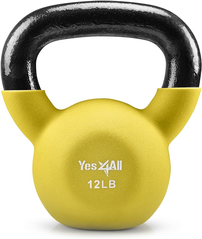 Yes4All Neoprene Coated/Adjustable Kettlebell & Kettlebell Sets - Hand Weights for Home Gym & Dumbbell Weight Set training