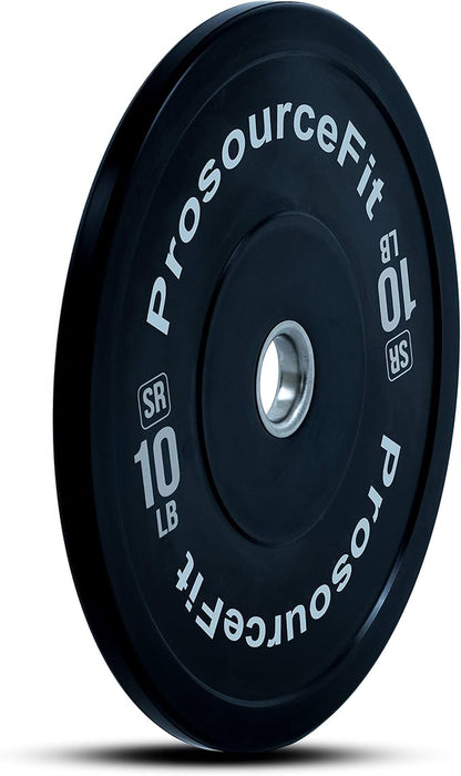 ProsourceFit Solid Rubber Bumper Plates (Sold Individually) with Steel Insert, Power Lifting, Strength Training