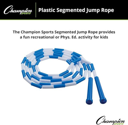 Champion Sports Classic Plastic Segmented Beaded Jump Ropes - Phys. Ed, Gym, Fitness and Recreational Use, In a Variety of Lengths for Kids to Adults