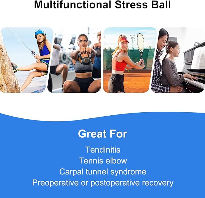 supregear Hand Exercise Ball, 5Pcs Hand Grip Strength Trainer Squeeze Balls for Hand Flexibility Recovery Sports Massage Rehabilitation Grip Strength Ball Hand Wrist Trainer with Different Hardness