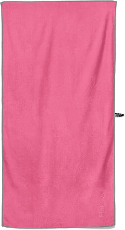 Flow Hydro Sport Towel - Microfiber Quick Dry Swimming Towels for Swim, Pool, Triathlon, and Other Water Sports in Medium, Large, Extra Large, and Hooded Sizes (Pink, Medium (48" x 24"))