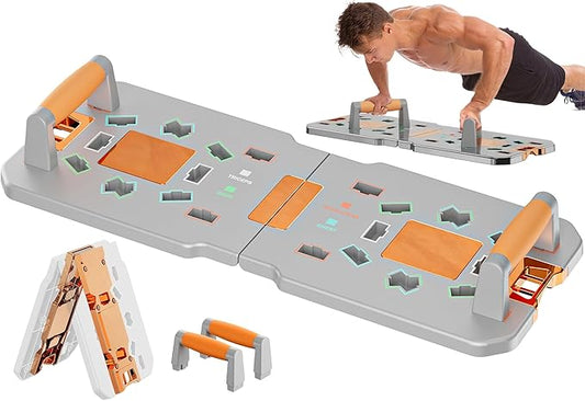 Push Up Board Fitness, reinforced with durable metal frame, Pushup board, Portable & Foldable Push Up Bar Set for Home Gym Fitness, Pushup Handles, Resistance Bands, Ab Roller, etc.