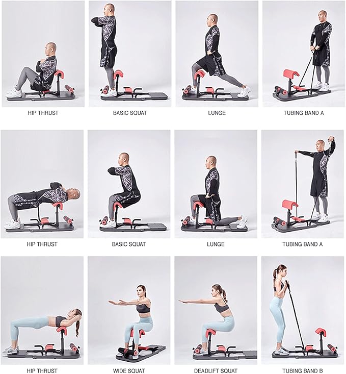 Hip Thrust Machine with High Resistance and Protectors 3D High