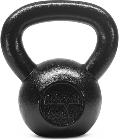 Yes4All Kettlebell Cast Iron Sets 5 - 10 - 15 - 20 - 25 - 30 lbs, Multi-Level from Beginners to Pros Kettlebell Set for Strength Training & Home Gym Equipment