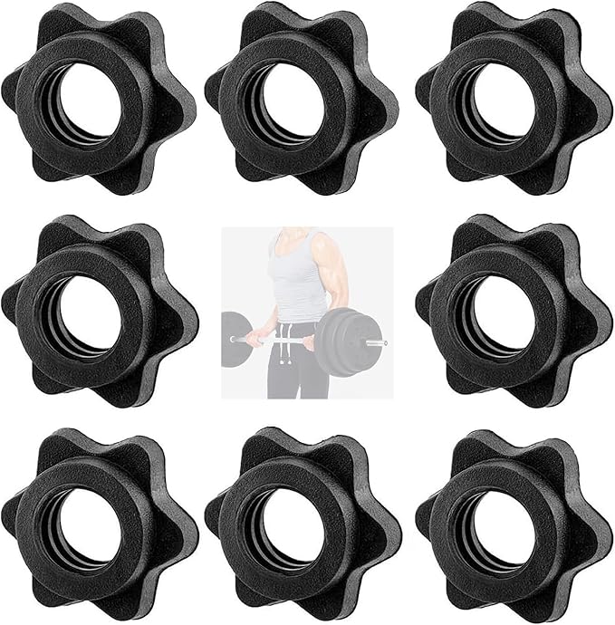 Dumbbell Collars 1 inch Dumbbell Hex Nut Barbell Collar Clamps Weight Clips for Dumbbells,Spinlock Collars for 1 Inch Standard Barbells Bars Sports Weight Lifting Fitness