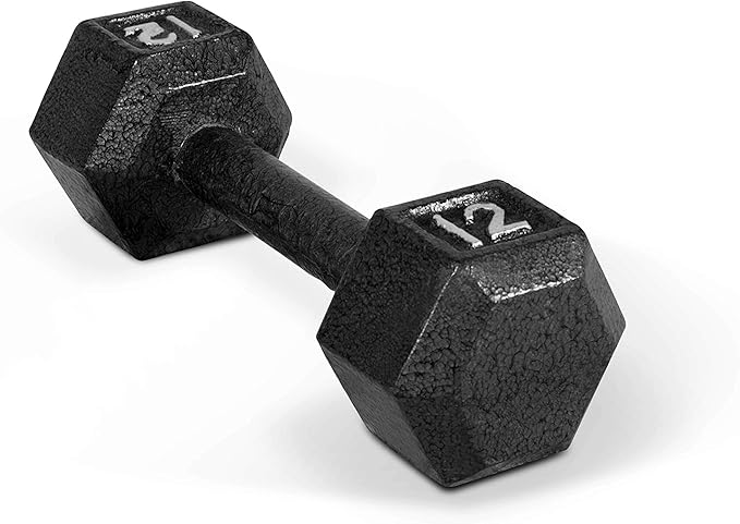 CAP Barbell Black Cast Iron Hex Dumbbell | 5-120 LBs | Single or Pair