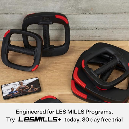 Les Mills™ Dual Purpose 2.2 lbs Ergonomic Free Weights for at Home Workout Equipment, Workout Weights Plates, Hand Weights for Total Body Workouts