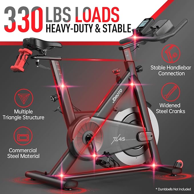 JOROTO X2|X2PRO Exercise Bike, X4S Bluetooth Stationary Indoor Cycling Bike with Readable 100 Levels Magnetic Resistance, Plus 12.6 inch Tablet Bracket Exercise Bikes for Home