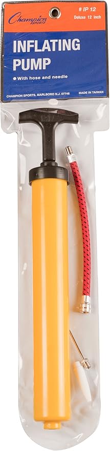 Champion Sports IP12 Plastic Hand Pump, 12 Inch, Yellow