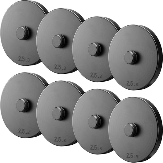 Northdeer 2.0 Upgraded Adjustable Steel Dumbbells Plates, Diameter 4.7 inches, Thickness 0.6 inches, Compatible with Version 1.0 Dumbbell Set(2.5lbsx8)