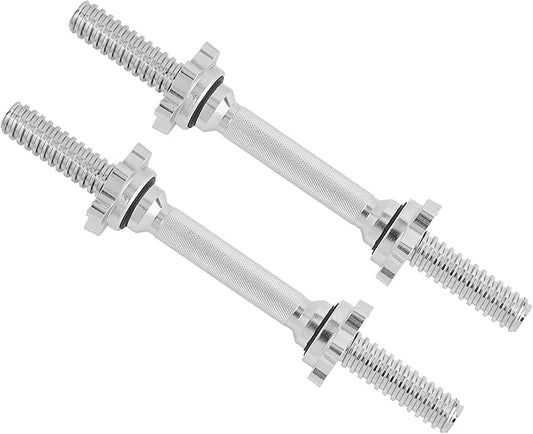 Yes4All Pair of Threaded Dumbbell Handles 14/16/18/24 inch, Chrome/Rubber Grip, Fit 1” Plates, Weight Bar Connector