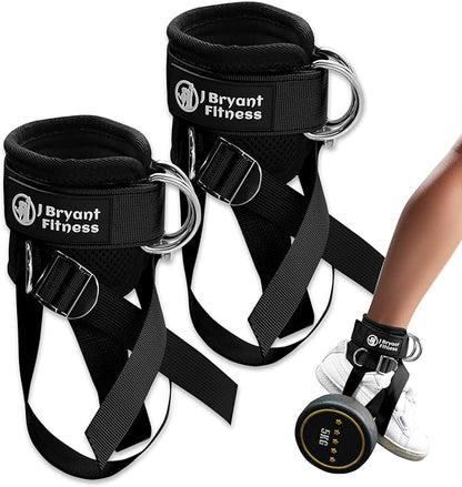 J Bryant Dumbbell Ankle Straps, for Cable Machines, Foot Attachment for Weight-Lifting Curl Leg Workout Equipment