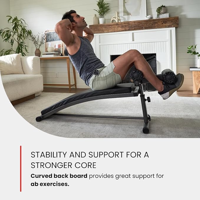 Finer Form Gym-Quality Sit Up Bench with Reverse Crunch Handle - Solid Ab Workout Equipment for Your Home Gym. More Effective than an Ab Machine or Ab Roller. Get Abdominal Gym Equipment Right in Your Home.