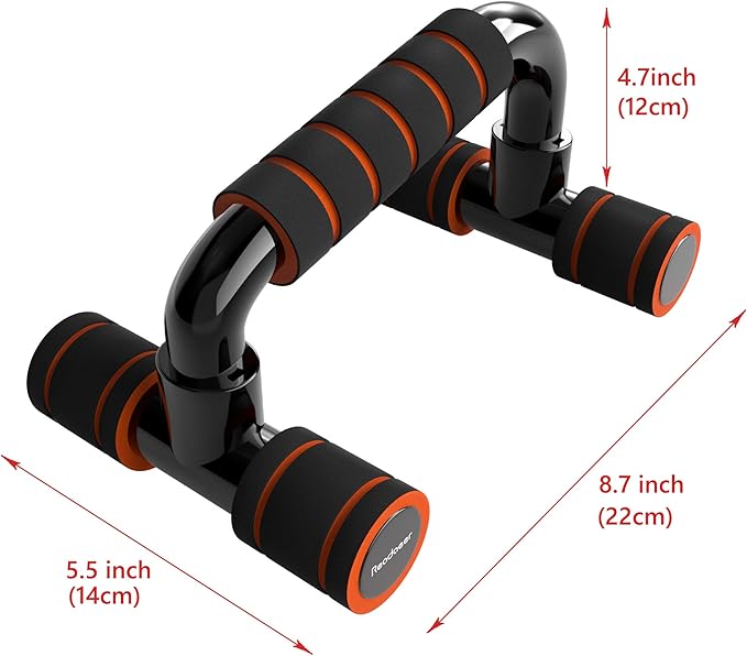 Readaeer Push Up Bars Gym Exercise Equipment Fitness 1 Pair Pushup Handles with Cushioned Foam Grip and Non-Slip Sturdy Structure Push Up Bars for Men & Women