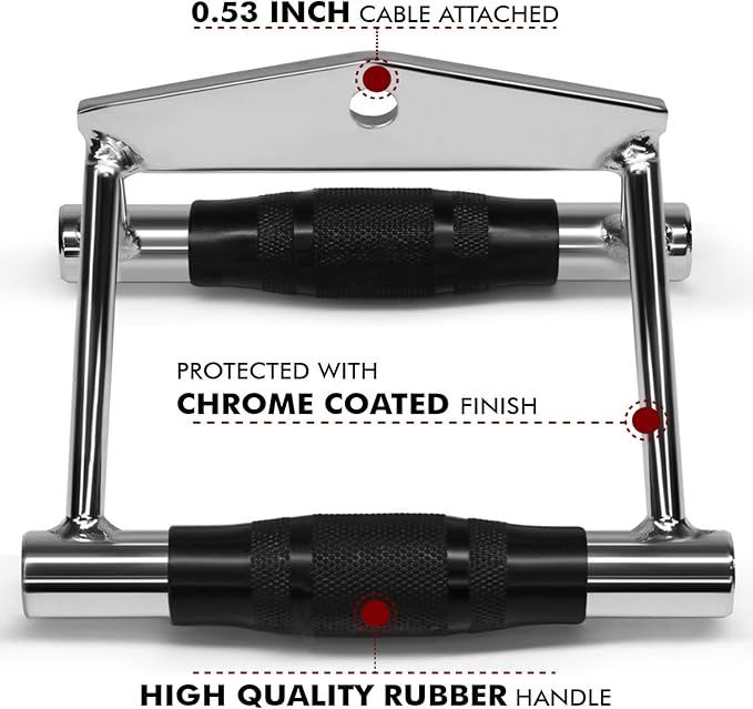 A2ZCARE Cable Machine Accessories for Weight Lifting, LAT Pull Down Attachment V Handle, V-Shaped Bar, Tricep Rope, Rotating Straight Bar