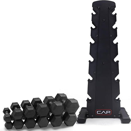 CAP Barbell Dumbbell Set with Rack | Multiple Options in 150lbs and 210lbs