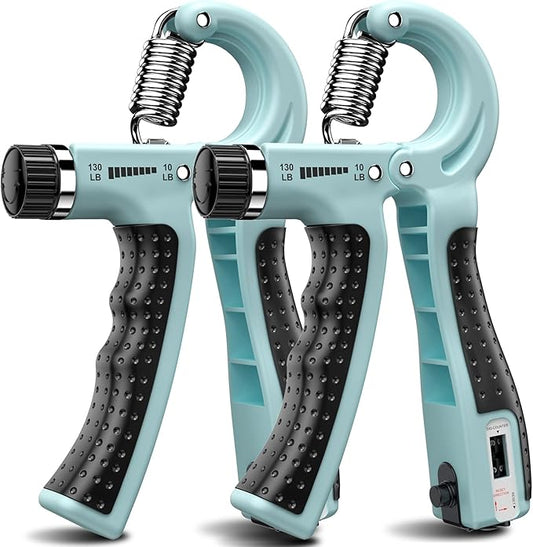 KDG Hand Grip Strengthener 2 Pack Adjustable Resistance 10-130 lbs Forearm Exerciser，Grip Strength Trainer for Muscle Building and Injury Recovery for Athletes