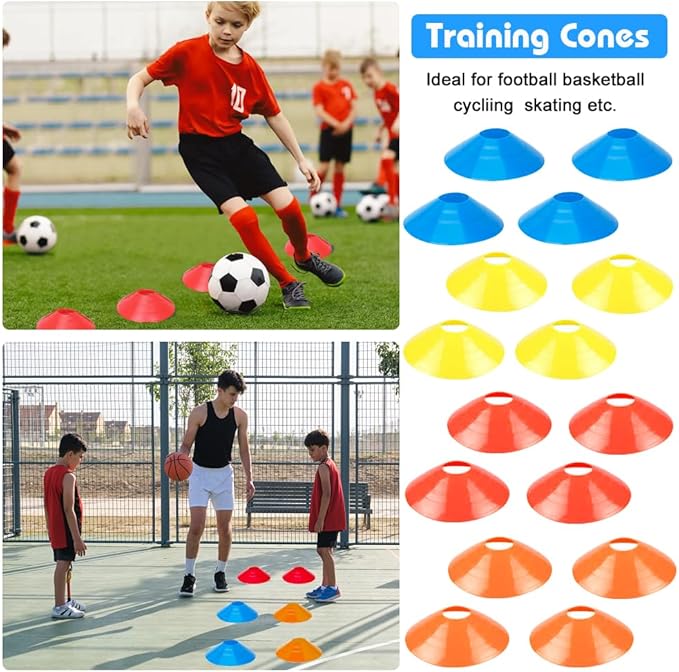 Football Speed Agility Training Set Agility Ladder 12 Sports Cones and Football Kick Trainer Football Training Equipment Footwork Drills for Kids and Adults