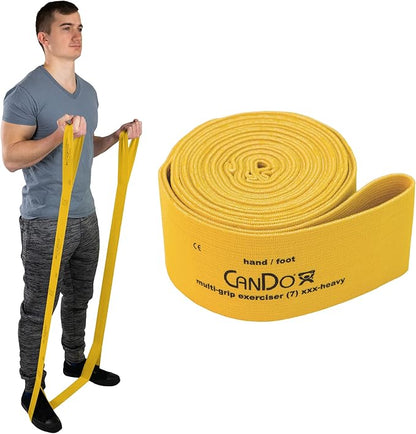 CanDo Multi-Grip 6 Foot Exercise Resistance Band with Hand/Foot Loops for Total Body Workouts, Training, Rehab, Stretching and Therapy