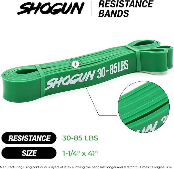 Resistance Bands - Heavy Duty Resistance & Stretch Bands for Exercise. Ideal for Pull-up Assistance, Body Stretching, Power-Lifting, Resistance Training. Shogun Sports Resistance Bands for Working Out