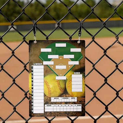 Magnetic Baseball Clipboard for Coaches,Dry Erase Softball Baseball Lineup Board for Dugout,Baseball Scoreboard with 60 Lineup Cards Baseball Equipment Accessories for Baseball Coach Gifts