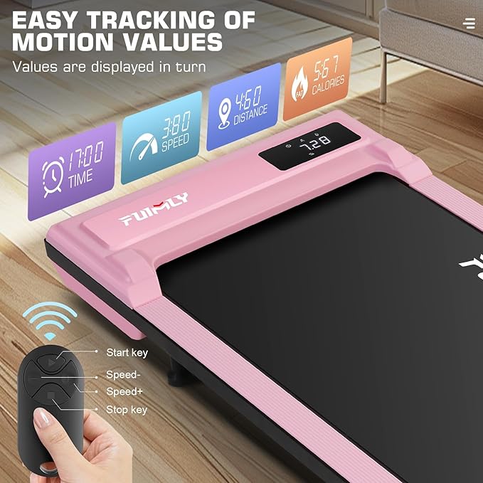 FUNMILY Walking Pad Treadmill 300 lb Capacity Under Desk Treadmill, 2.5hp Portable Treadmills for Home Office Small Running, 2 in 1 Working Walking Jogging Machine with Shock Absorption, LED Display