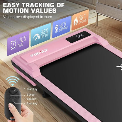 FUNMILY Walking Pad Treadmill 300 lb Capacity Under Desk Treadmill, 2.5hp Portable Treadmills for Home Office Small Running, 2 in 1 Working Walking Jogging Machine with Shock Absorption, LED Display