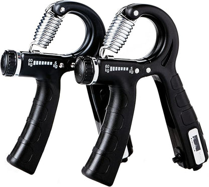 Grip Strength Trainer Set of 2 Pack,Hand Grip Strengtheners Adjustable Resistance 10-132lbs Forearm Trainer with Counter,Hand Trainer,Portable Forearm Workout Exercise Equipment black