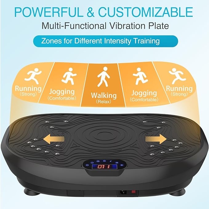 AXV Vibration Plate Exercise Machine Whole Body Workout Power Vibrate Fitness Platform Vibrating Machine Exercise Board for Weight Loss Shaping Toning Wellness Home Gyms Workout