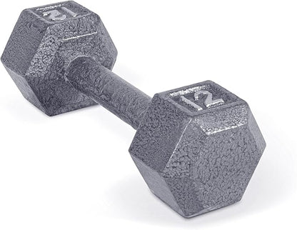 CAP Barbell Cast Iron Hex Dumbbell, Single, 12 lb