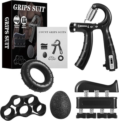 Hand Gripper Strengthener Strengthening Devices Grip Strength Trainer Set Hand Grip Strengthener Exercisers for Strength Squeezers Handgrip Grips Training Adjustable Grip Strengthener Forearm