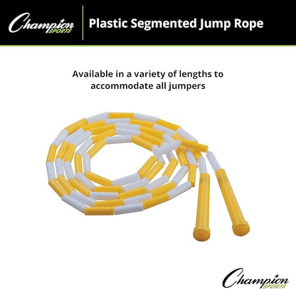 Champion Sports Classic Plastic Segmented Beaded Jump Ropes - Phys. Ed, Gym, Fitness and Recreational Use, In a Variety of Lengths for Kids to Adults