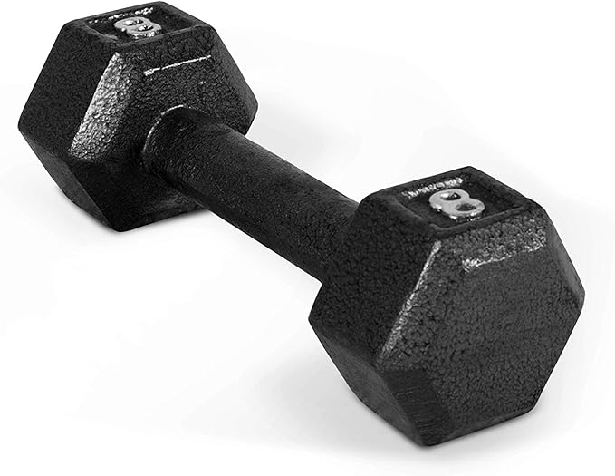 CAP Barbell Black Cast Iron Hex Dumbbell | 5-120 LBs | Single or Pair