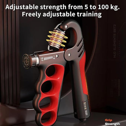 grip strength trainer Adjustable Hand Grip Strengthener (5-100KG) with Automatic Counter, Ergonomic Design, and High-Strength Spring - Perfect Hand Gripper for Grip and Forearm Strength Training grippers strengtheners trainer exerciser