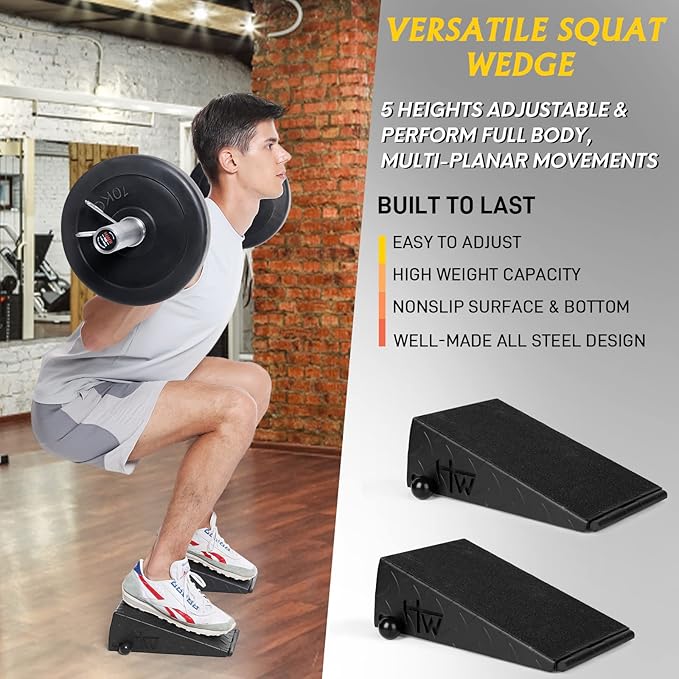 Squat Wedge Height Adjustable Slant Board for Heel Elevated Squats Calf Stretcher Block Enhance Mobility And Strength Performance