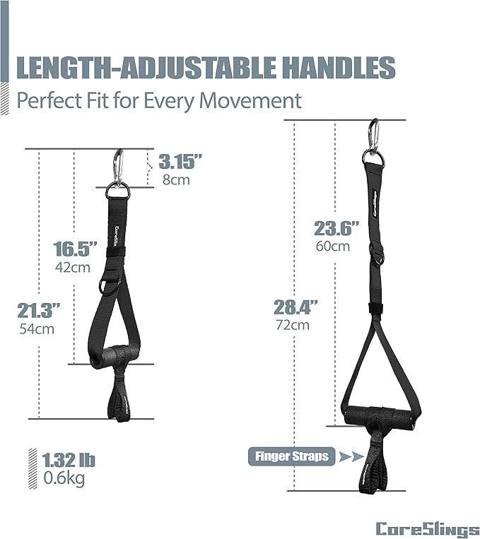 CoreSlings Cable Machine Handles with Finger Straps