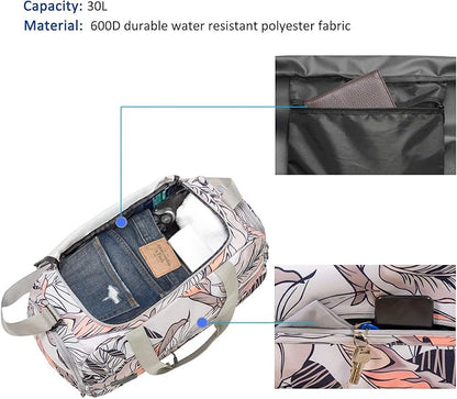 Water Resistant Sports Gym Travel Weekender Duffel Bag with Shoe Compartment