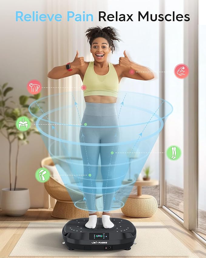 FLYBIRD Vibration Plate- 4D & Oscillation Two Types Vibration Platform, Whole Body Workout Vibration Plate Exercise Machine for Bone Density Building & Lymphatic Drainage