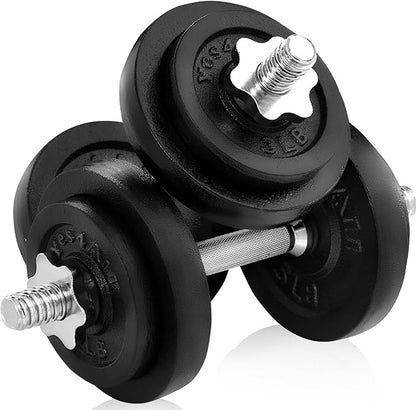 Yes4All Adjustable Dumbbell Set with Weight Plates/Connector - Exercise & Workout Equipment - Size Options 40lbs to 200lbs