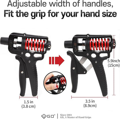 GD Grip Strength Trainer (Premium Adjustable Grip Strengthener for Forearm Training) Wrist and Forearm Strengthener