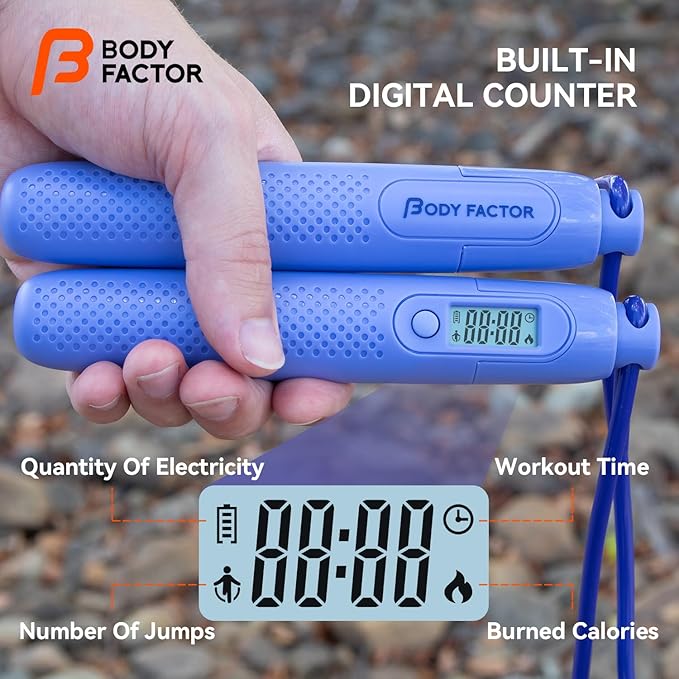 Jump Rope with Counter for Men,Women Weight Loss Exercise Equipment,Adjustable Accessories Speed Digital Jump Rope for kids,Skipping Long Jump Ropes for Fitness,Crossfit,Toys,Gym,Workout,Boxing