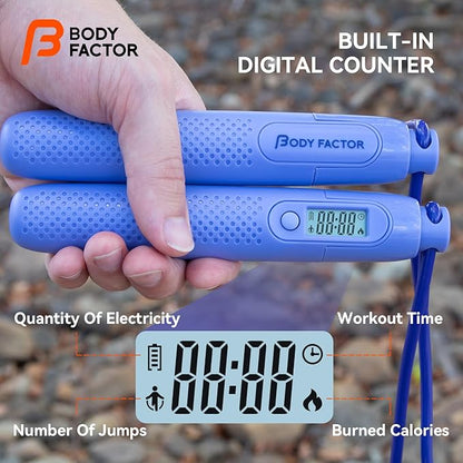 Jump Rope with Counter for Men,Women Weight Loss Exercise Equipment,Adjustable Accessories Speed Digital Jump Rope for kids,Skipping Long Jump Ropes for Fitness,Crossfit,Toys,Gym,Workout,Boxing